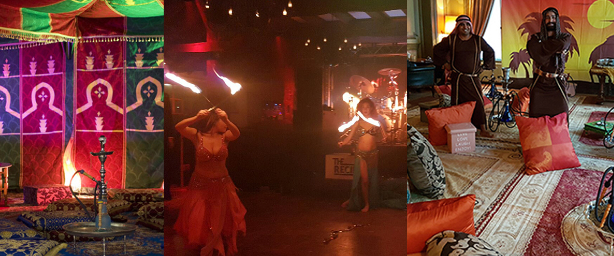 Waterpijp te huur met de bijbehorende kussens